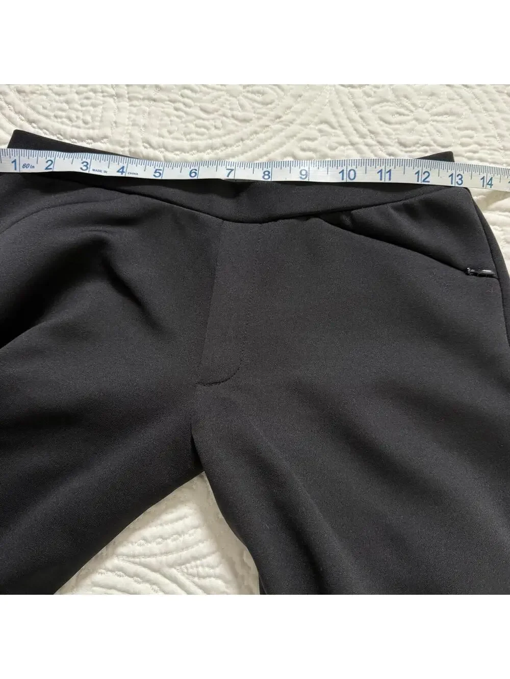 MARY LUCILLE SZ XS VTG y2k Black Straight Leg PullOn Pants Front Zipper pockets